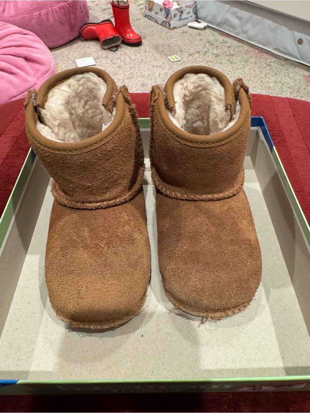 UGG Chestnut Suede Moccasin Baby Booties